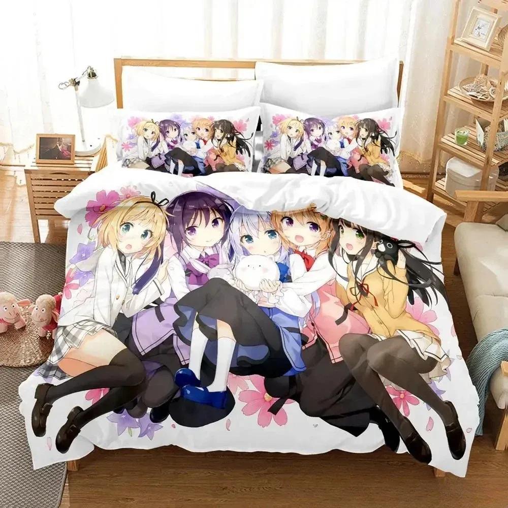 Is The Order A Rabbit Comfortable Duvet Quilt Cover Pillowcase Bedding Set Children Bedroom Decoration Home Textile