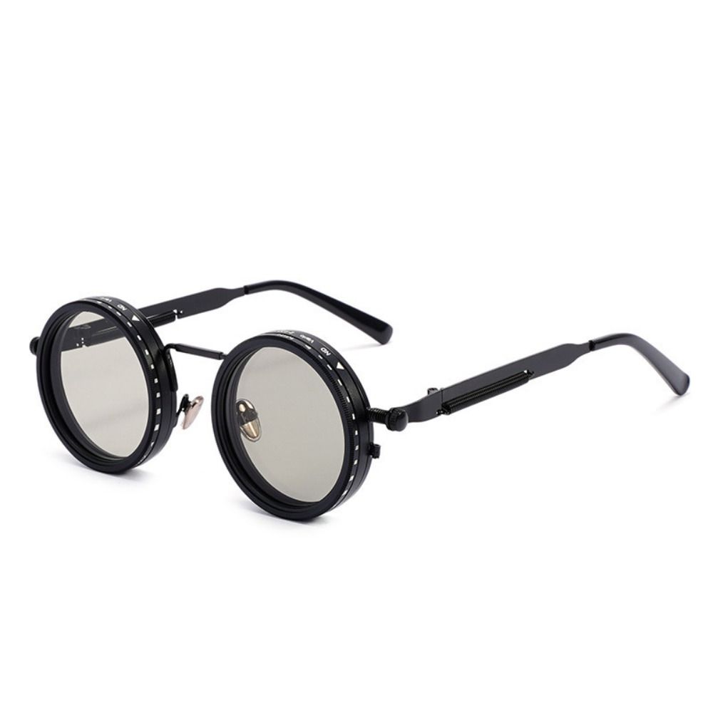 Round Anti-UV Sunglasses 9 Level Dimming Anti-UV Glasses Adjustable Dimming Sunglasses  Men Women