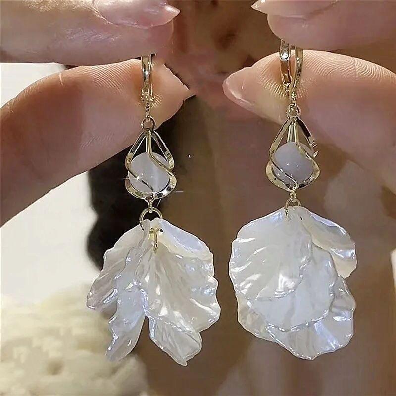 925 Silver Needle Geometric Pearl Earrings For Women Fashion Earrings Flowing Tassel Earrings Elegant Jewelry