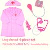 Children'S Family Doctor Suit Short/ Long Sleeved Stethoscope Syringe Nurse Role-Playing Simulation Blood Pressure Monito Toys
