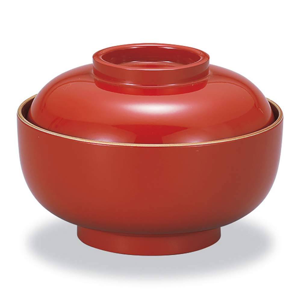 Mitani Yamanaka Lacquerware Soup Yamanaka Four Zoni Vermilion Rim with Gold Bowl, Vermilion, 13.3cm, Lacquerware, Seasons, Bowl, Painting, M17044-3