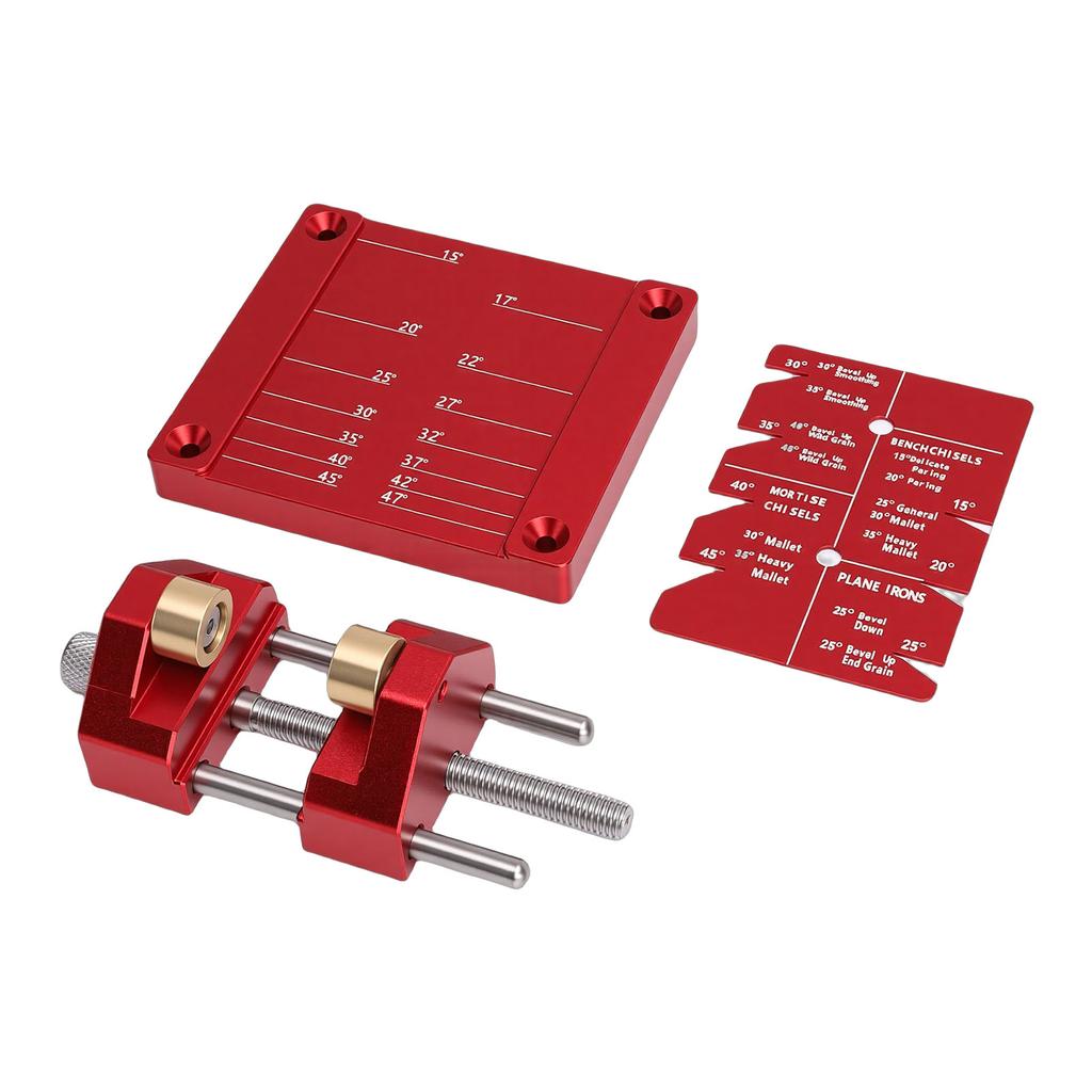 Chisel Sharpening Angle Setter Easy Honing Guide System Adjustable 5 32 to 3 Inch Woodworking Tools Red