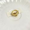 Water Shape Metal Opening Ring Elegant Index Finger Rings Simple Stainless Steel Ring  Women