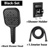 Large Panel Shower Head 7 Adjustable Modes High Pressure Boost One Click Shut Off with 1.5M Hose and Wall Bracket Set