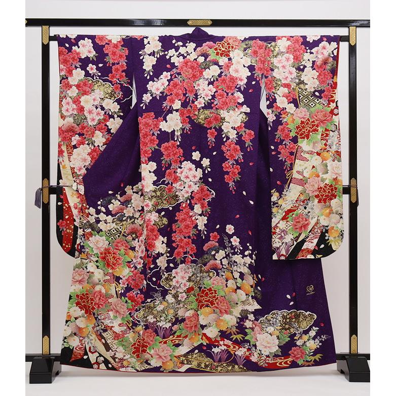 

Furisode [Used] Dark purplesilver, cherry blossoms, Taisho Roman style [Condition rank B]