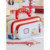 Fashion Large Capacity Pencil Pouch House Design Color-Blocked Pencil Case Handle Portable Pen Bag Student