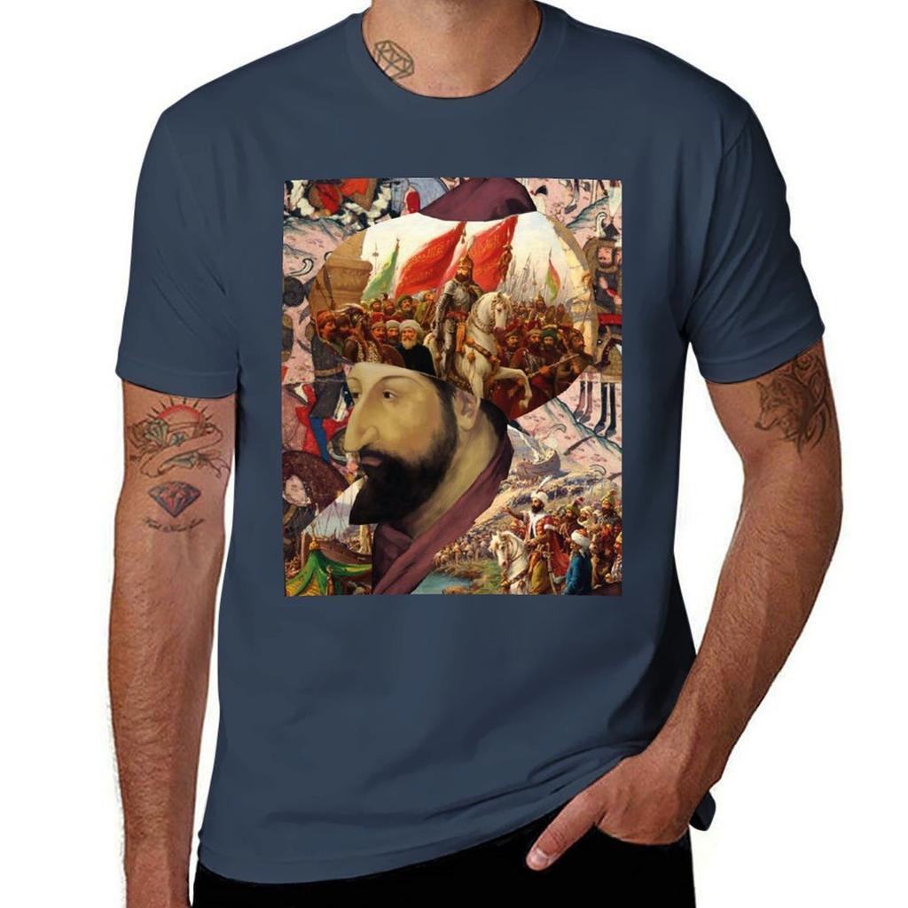 Fatih Sultan Mehmet Collage Tshirt Nonshrink Basic Cotton Tshirt