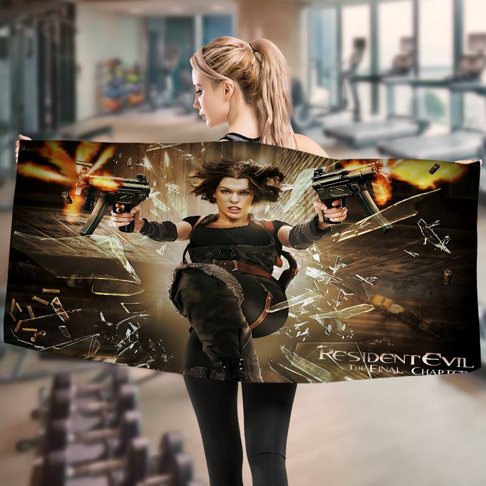 Horror Game R-Resident E-Evil Bath Towel Microfiber Soft Water Absorbing Breathable For Girl Kids Decorative Cartoon Beach Towel