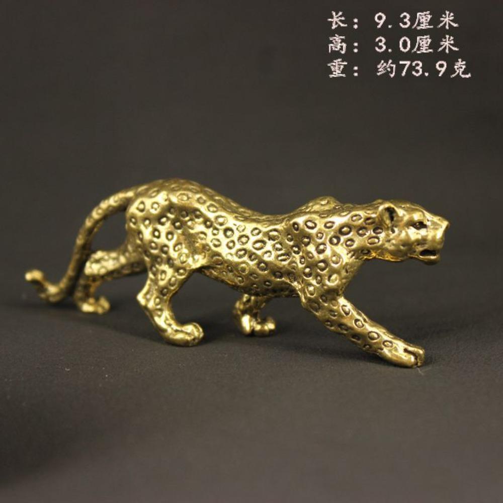 

Чистая латунь Леопард Ретро Чистая латунь Леопард Настольное украшение Счастливый леопард Ремесленное украшение Вэньвань Чай леопардовый