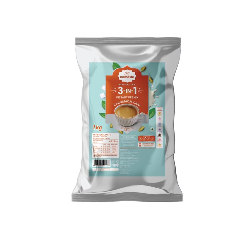 Namaste Chai Instant Tea Premix | Value Pack | Easy To Make Tea | Ready Mix (1 kg, Pack of 1) (1 kg (Pack of 1), Cardamom)