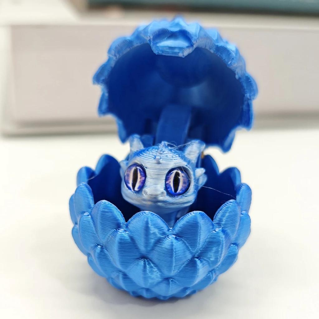 3D Printed Mini Crystal Small Dragon Egg Set (Random Eyes) Gradient Color Toy Desktop Ornament Children's Gift Home Decor
