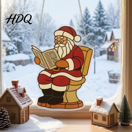 Durable Acrylic Holiday Keepsakes Christmas Hanging Pendant with Chain Lightweight Winter Wall Decor Double-sided Themed Pendants Ornament for Home