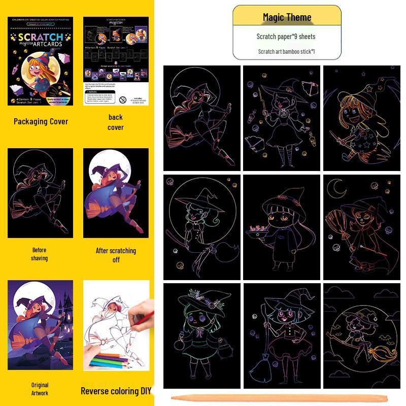 Children's Scratch Art Fun Creative DIY Doodle Painting Book - Perfect Gift for Kids