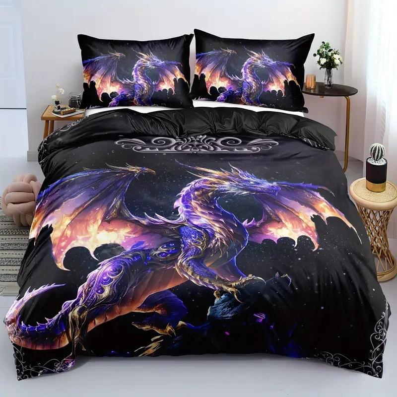 Dream Feilong Digital Printing Three-Piece 3D Duvet Set Kit Direct Sales