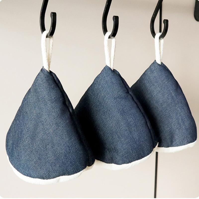 Heatproof Denims Triangular Pot Handle Cover Protectors Heat Insulated Skillets Pan Lid Grip Anti Scalding Oven Mitt