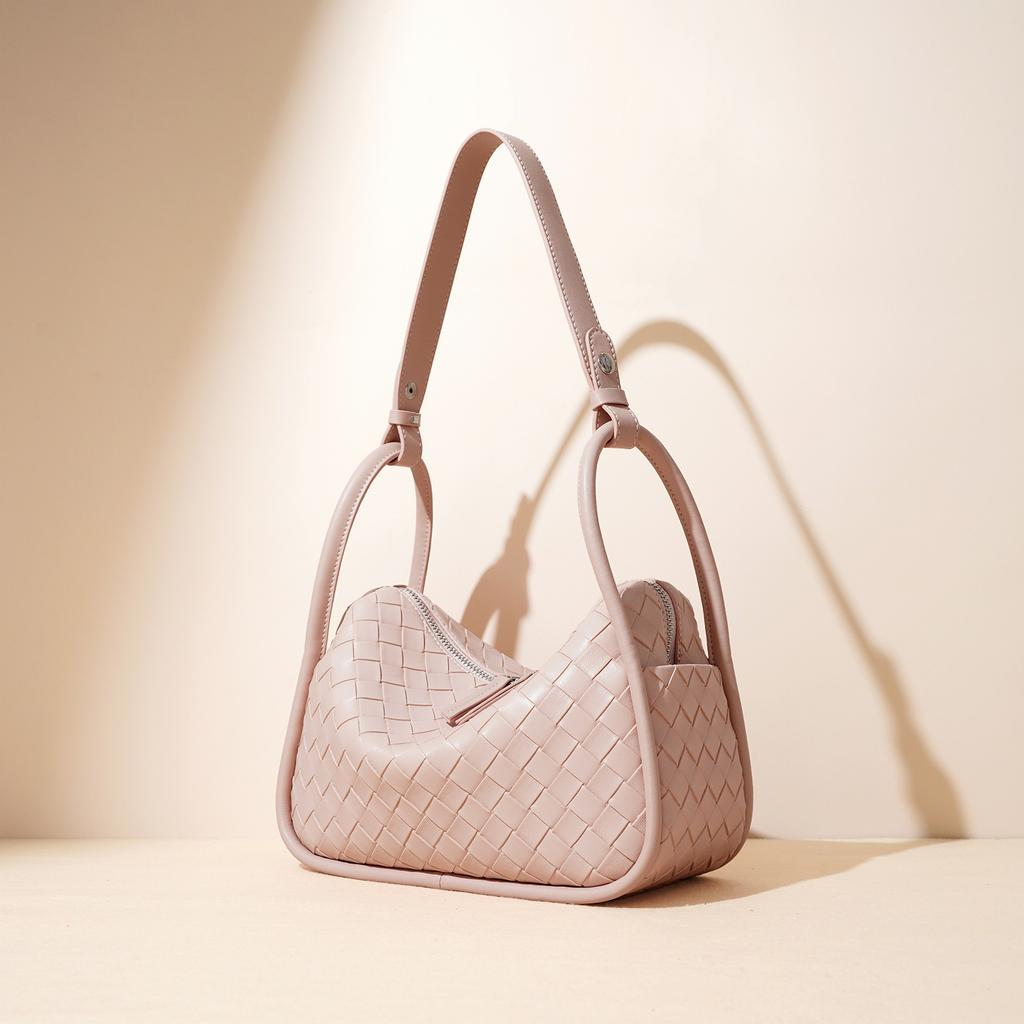 Geantă de umăr Shangxin Design de nișă Geantă pur țesută manual Modă simplă Versatilă Geantă de mesager din piele