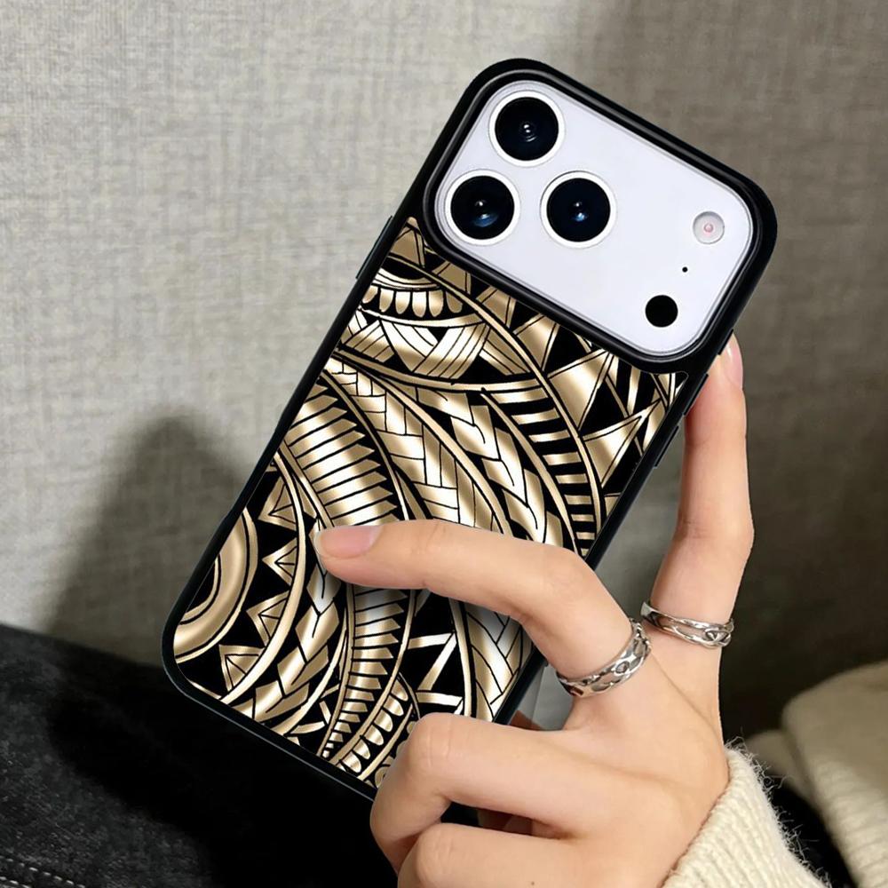 Capa Case for iPhone 17 Air 16 Pro Max 15 Plus 11 13 Mini 14 12 Back Phone Cover Maori Polynesian Samoan Tribal