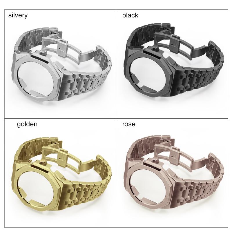 GA2100 Modified Kit For Casio G-SHOCK GA-2100 GA-2110 GA-B2100 men Solid Stainless Steel Watch Case Strap Metal replace Bracelet