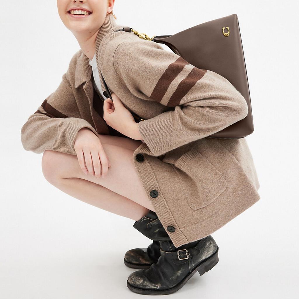 Coach Juliet 30 Removable Shoulder Strap Handle Tanned Leather Crossbody Shoulder Tote Bag Large Women bags Dark-Stone CR981-B4CBD