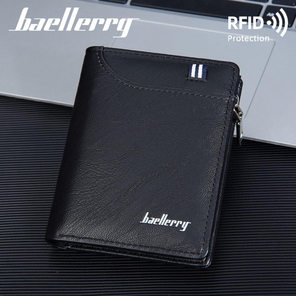 Yeni erkek cüzdanı kısa, iş çok kartlı fermuarlı bozuk para çantası cüzdan