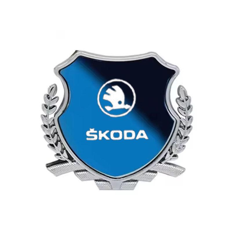 ABCDGF1 Alloy Car Fender Emblem Laser Logo Window Badge for Skoda Kodiaq Karoq Superb Fabia Kamiq Octavia Citigo Yeti Rapid Scala Vision