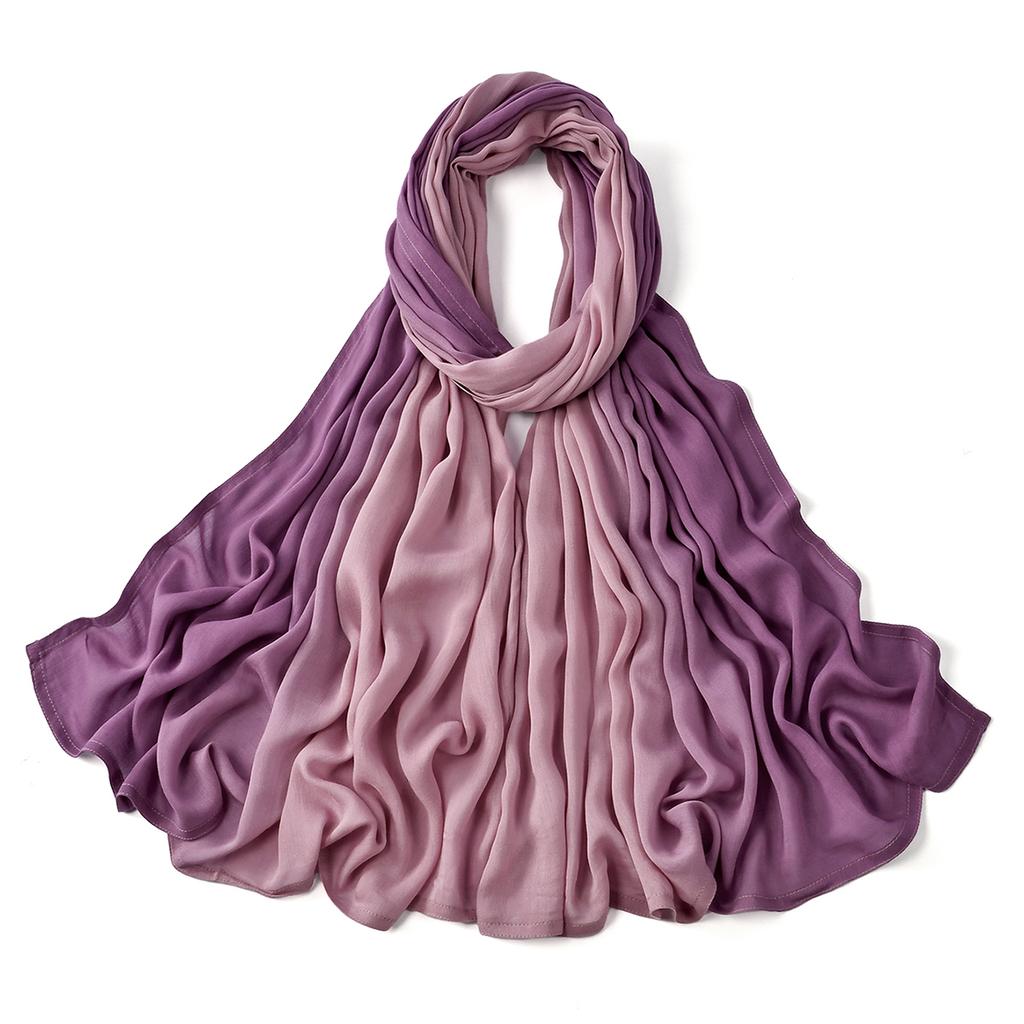 Gradient Cotton Rayon Hijabs Scarf Solid Headscarf Wraps Big Size Plain Long Shawls Muslim Women Hijab Islamic Turban Headbands