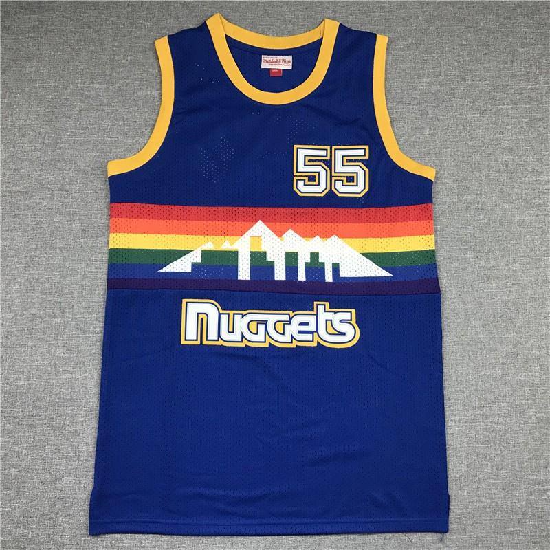 Mens Retro Basketball Jersey Vest With Embroidered Number 55 Jokic 27 Murray Breathable Mesh Cotton Sport Wear