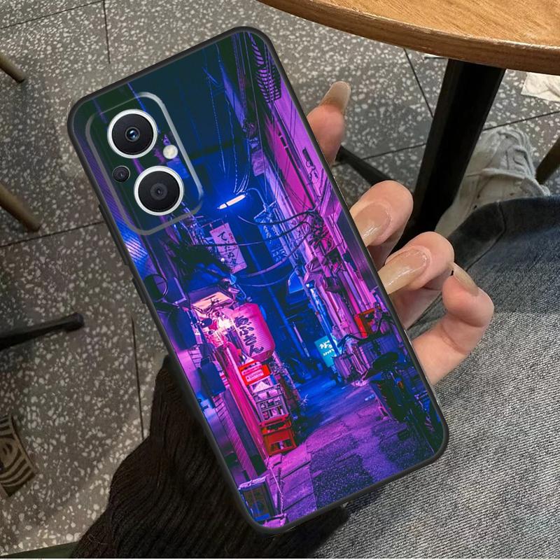 Japanese Night City Aesthetic For OPPO Reno 7 8 Lite 8T 14F 13F 11F 12F 10 11 12 13 14 Pro OPPO Find X9 X8 X5 X6 Pro Case