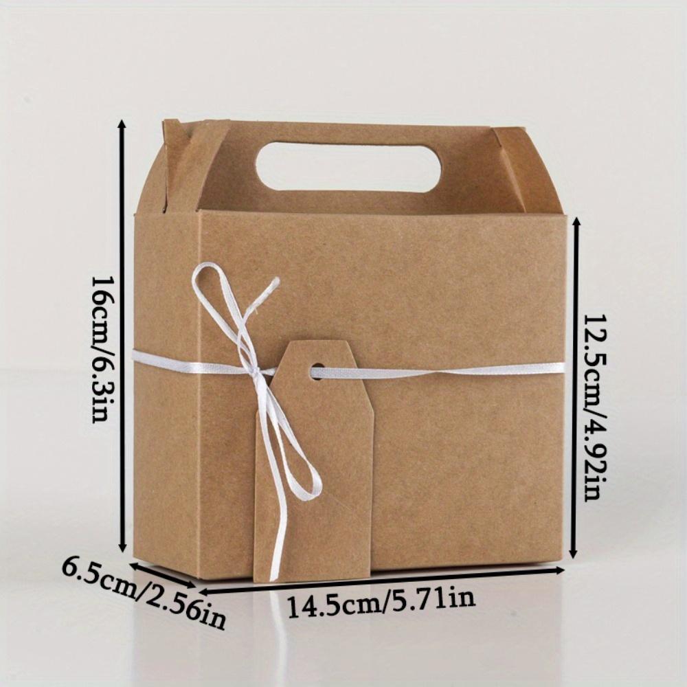 50pcs Kraft Paper Party Favor Boxes Gable Boxes with Rope and Tag Folden Terat Boxes Gift Boxes Gift Wrap Box Storage Box