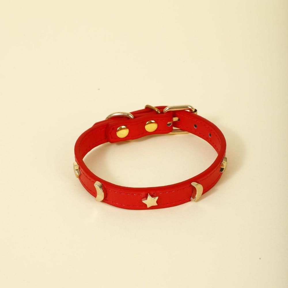 Pet collar Internet celebrity popular dog neck cover cat collar star moon model simple anti-bite metal buckle