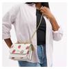 Coach Klare 22 Strawberry Print Coated Canvas and Leather Shoulder Bag Small Size for Women Gold and Chalk Multicolor