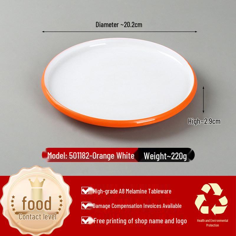 Two-Tone Melamine Round Plate for Restaurants and Hotels