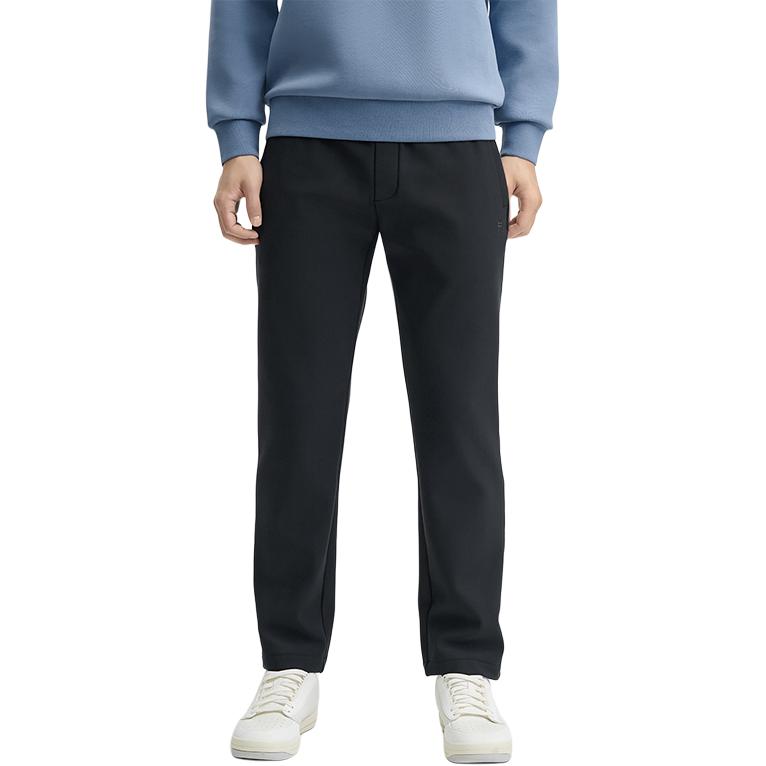 FILA Lifestyle White Series Solid Color Fashion Casual Fleece Straight Leg Knit Sports Pants Men bottoms Black F11M443604FBK
