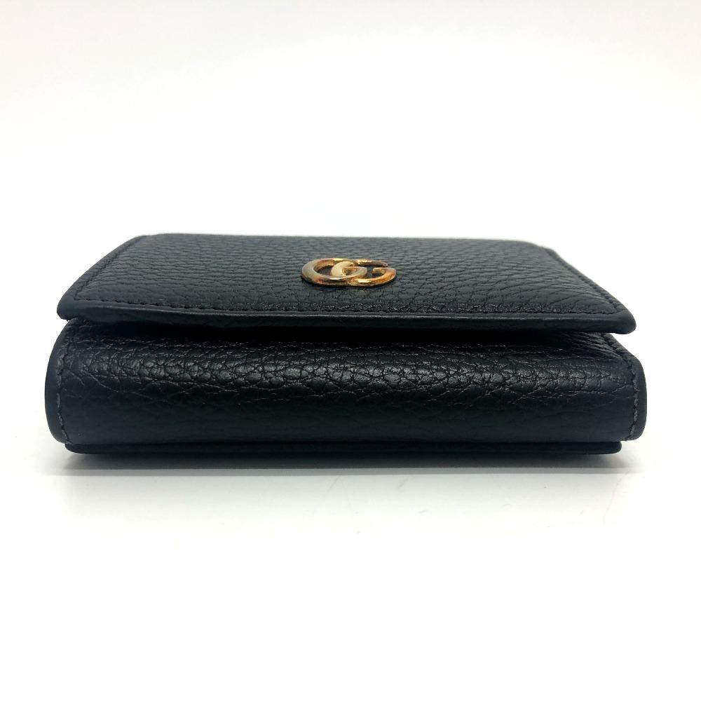 Gucci 474746 GG Marmont Compact Wallet Coin Compartment Trifold Wallet