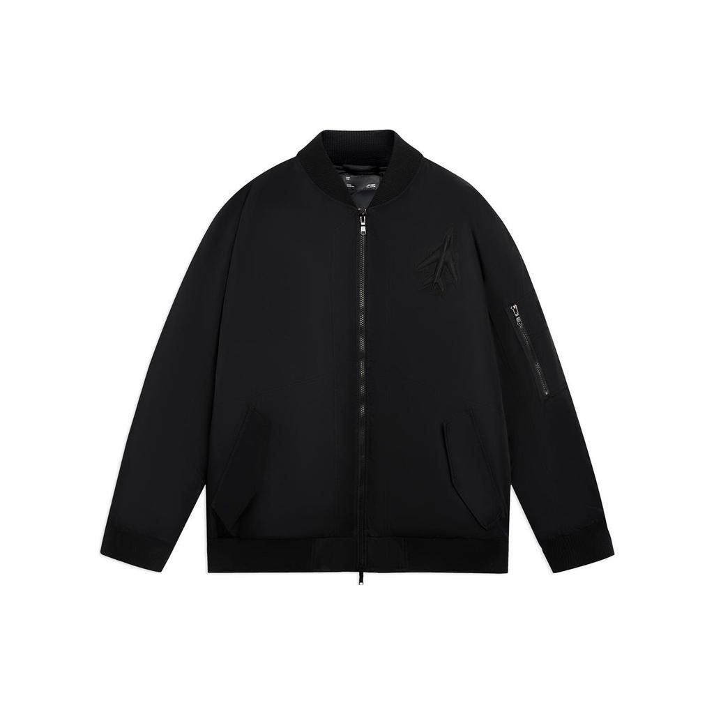 LiNing CF Suo Series Dream Theme Show Workwear Stand Collar Down Jacket Unisex Outerwear Black AYMS407-5