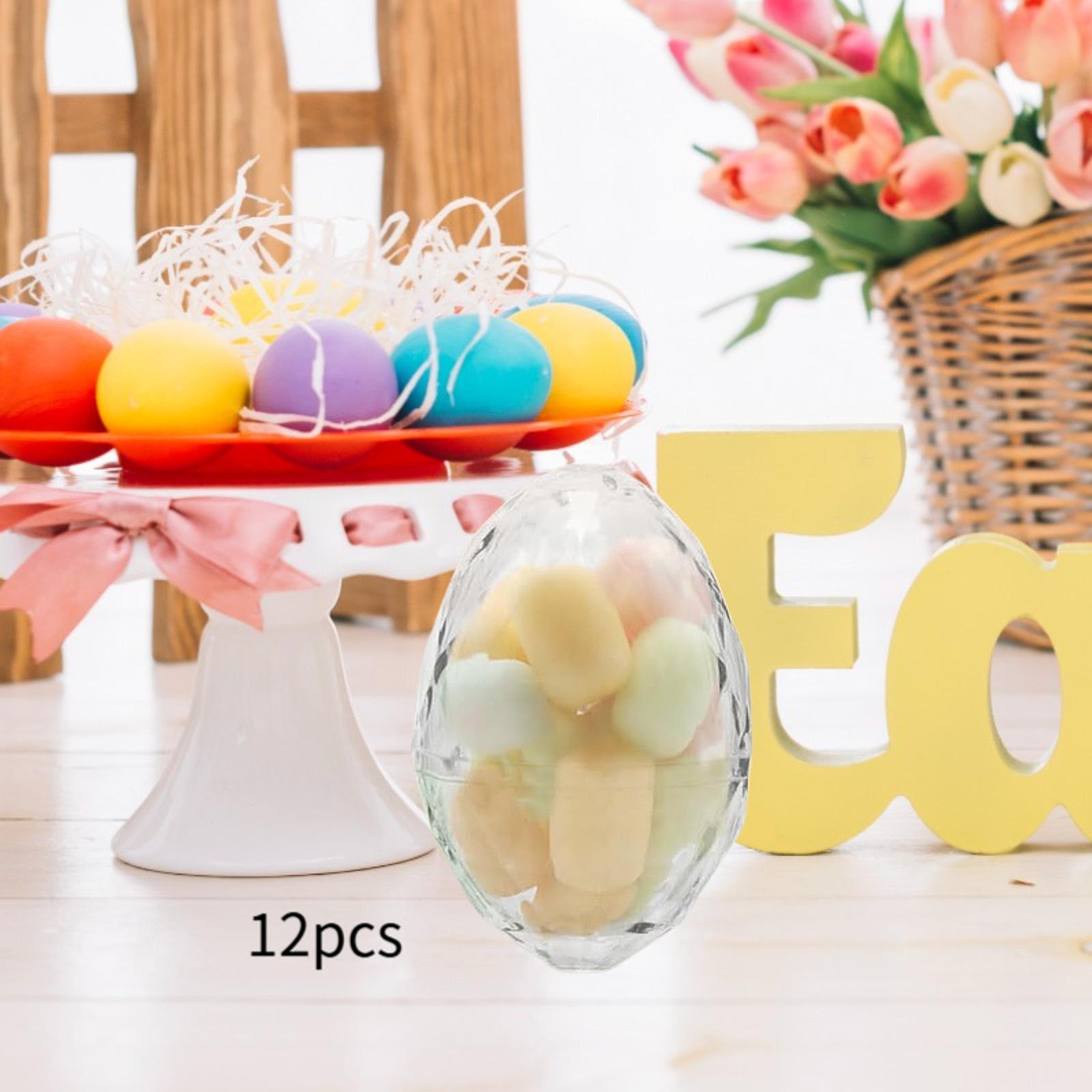 

12Pcs Clear Eggs, Fillable Easter Eggs Home Decorations Games Hunt Supplies чистый