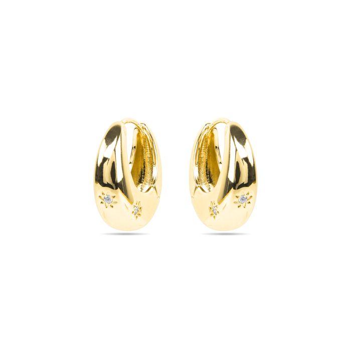 Orecchini Luxenter con Zirconia brillante finitura oro 18k - Ricia