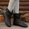 Britischer Stil Große Größe Martin Stiefel Herbst und Winter Neu Einfarbige Niedrige Absatz Kurzstiefel Mode Stiefel