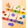 Oggetto in Legno Scatola Permanente Giocattoli Montessori Bambino Ordinamento Abbinamento Scatola Palla Moneta Gocce Sensoriali Colore Forma Giochi Educativi Bambino