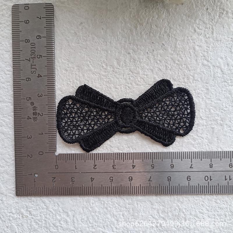 Black & White Bead Butterfly Lace Fabric Patch for DIY Hair Accessories