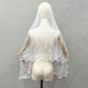Gift Lace Trim Bridal Headscarf Vintage Flower Women Shawl Breathable Mandira Veil