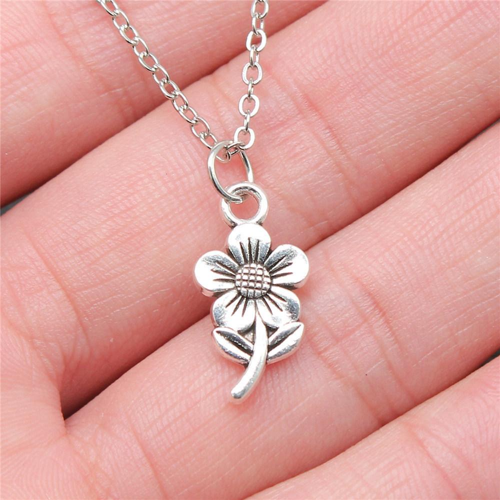Tree of Life Plant Growth Pendant Antique Silver Metal Girls Choker Necklace Trendy Boho Gift