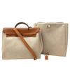 Used Herbag MM Tote Bag Canvas Beige Authentic 1189