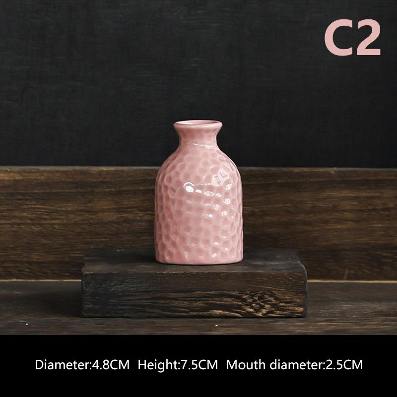 Mini Ceramics Flower Vase Nordic Hydroponics Vases Creative Room Decor Flower Plant Bottle Pots Table Ornament Colorful Vase