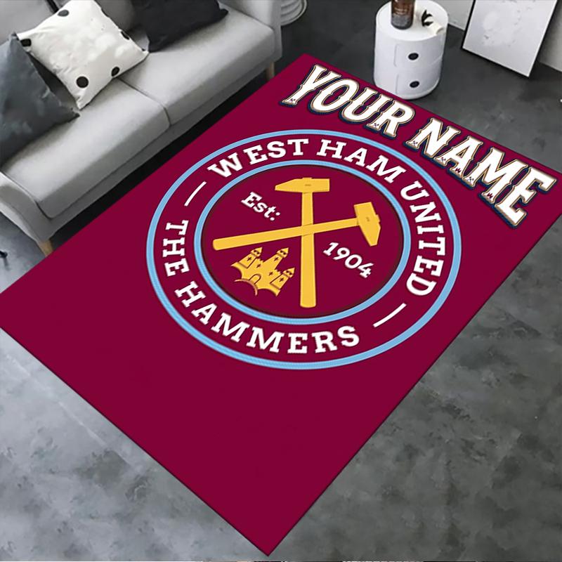 Custom Name West Ham United Carpet Rug for Living Room Bedroom Home Sofa Decoration,Kids Play Non-slip Floor Mat