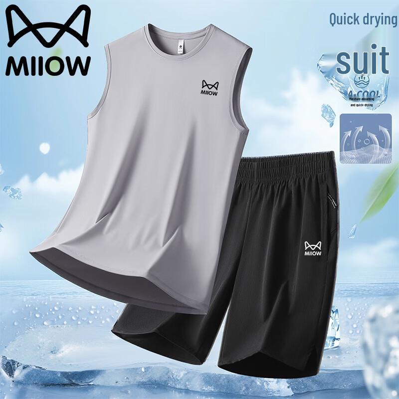 MiiOW Men s Summer Casual Short Sleeve T-shirt & Shorts Set 3XL