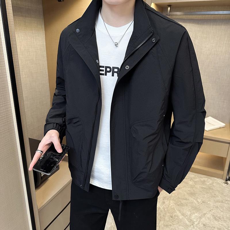 2026 Men's Stand-Up Collar Spring Jacket - Trendy Casual Outerwear