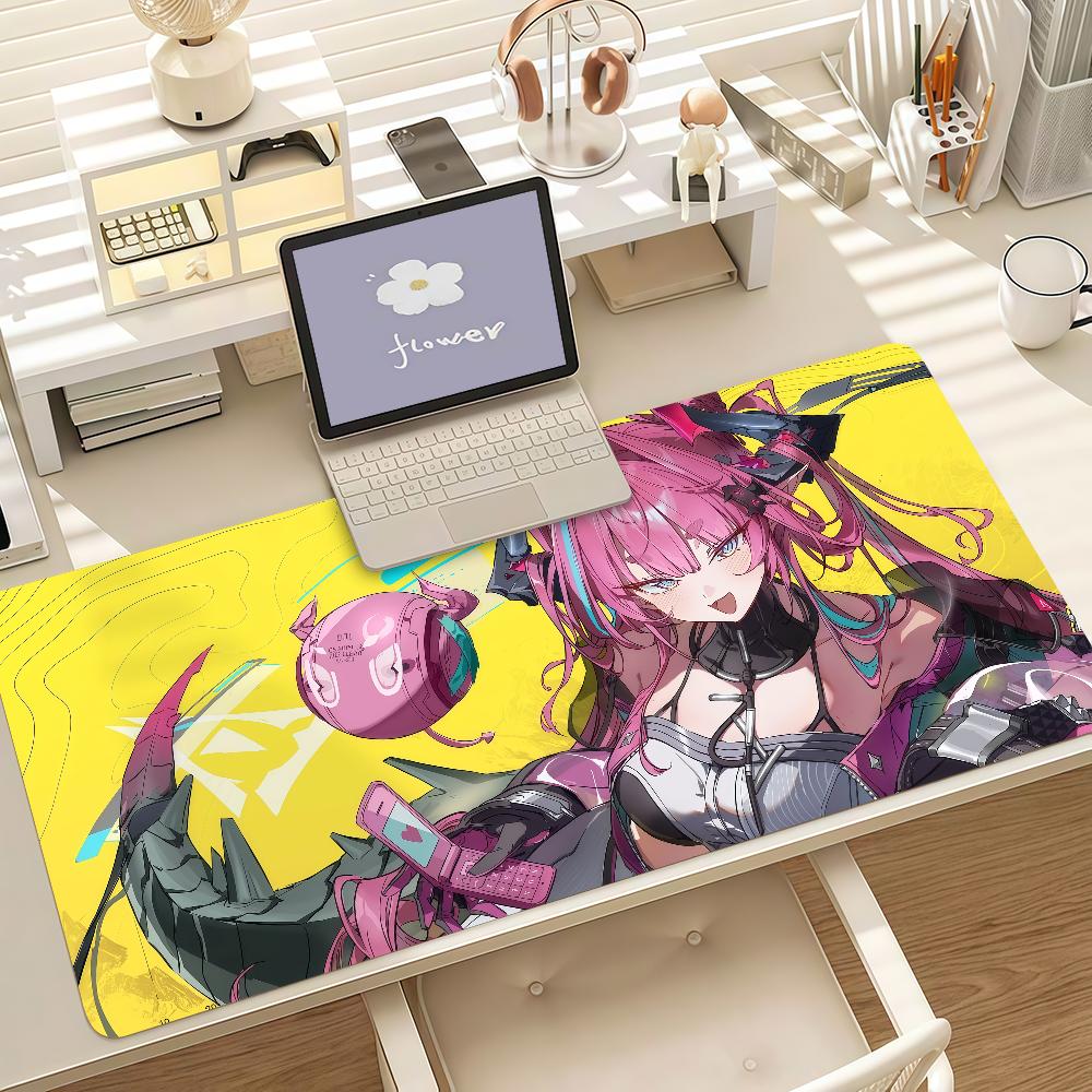 Arknights Endfield Yvonne Anime Gaming Mouse Pad Antislip Rubber Base Large Pc Keyboard Laptop Desk Mat For Office Student Home