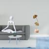 Creative Abstract Thinker Sculpture Figurine Unique Metal Statue Ornament for Entrance Bedroom Table