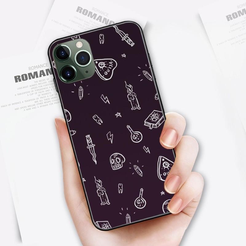Witches Moon Tarot Čarodějnický obal na telefon pro iPhone 14 13 12 11 XS X 8 7 6 Plus Mini Pro Max SE 2022 Měkký černý kryt na telefon